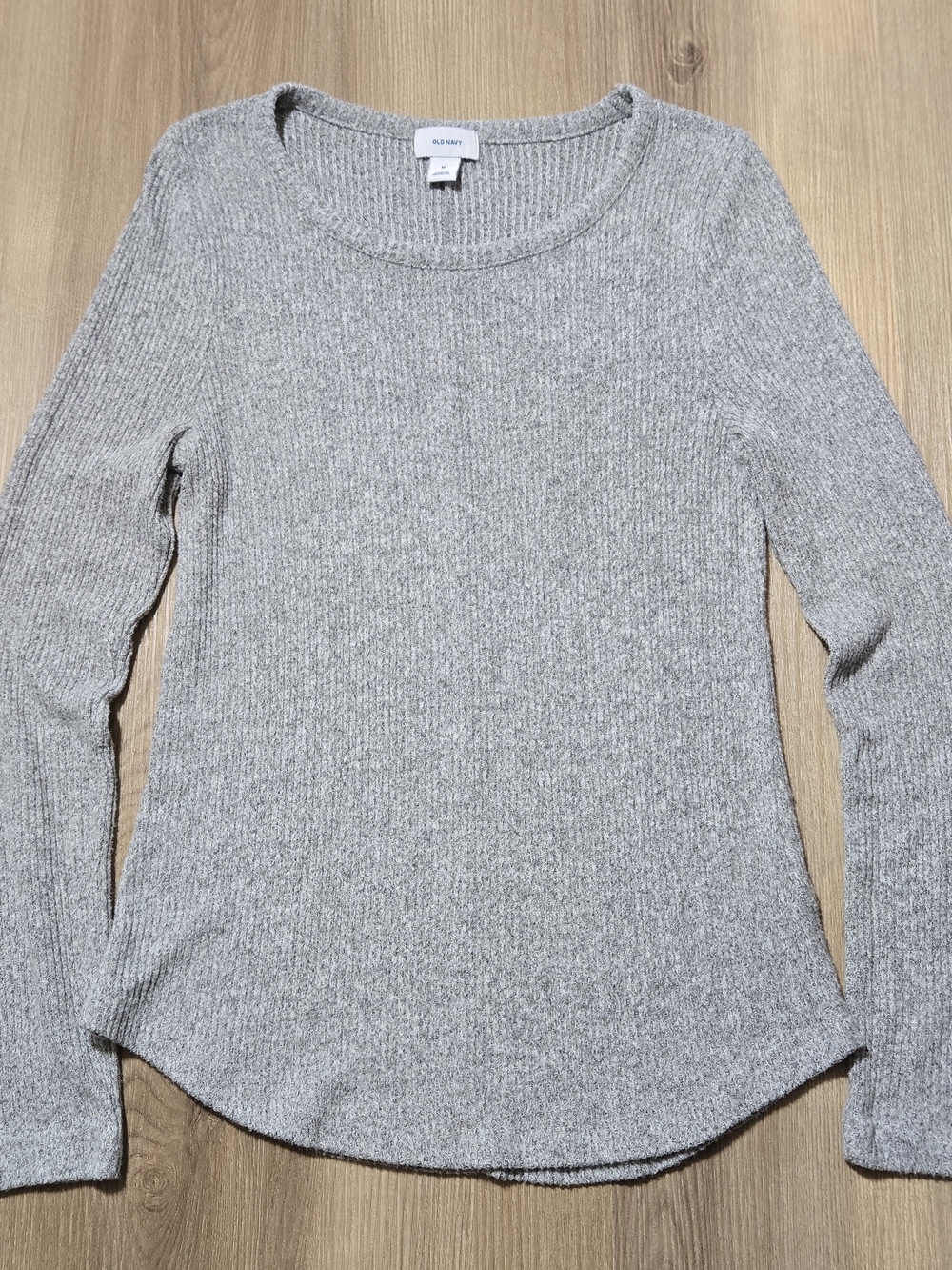 Old Navy Gray Ribbed Crewneck Sweater